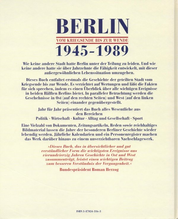 Berlin vom Kriegsende bis zur Wende / Axel Steinhage, Thomas Flemming