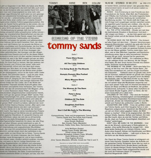 Singing Of The Times / Tommy Sands