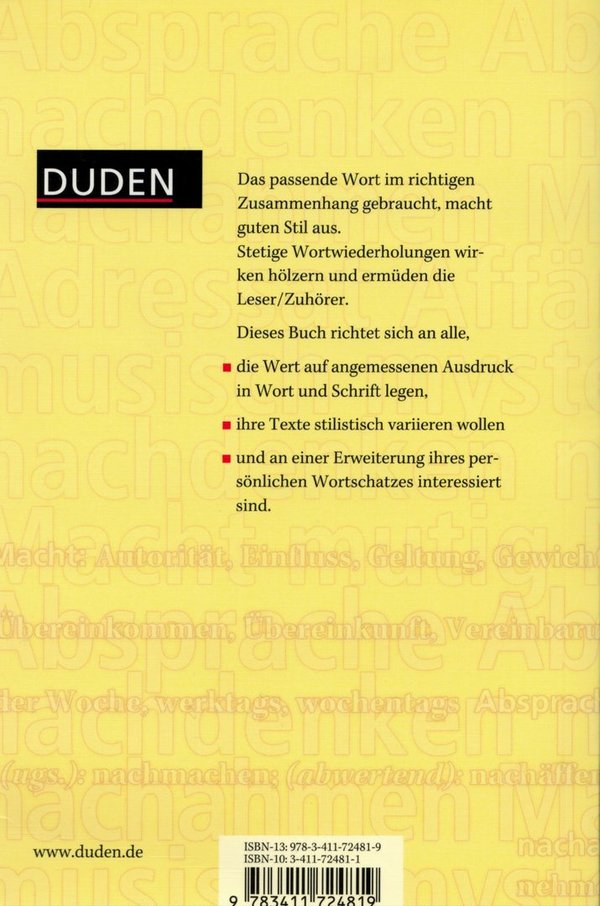Duden - Das Wörterbuch der Synonyme / Duden-Redaktion