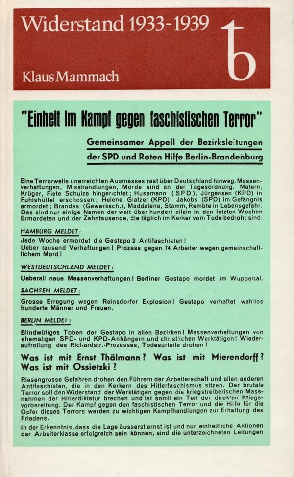 Widerstand 1933-1939 / Klaus Mammach