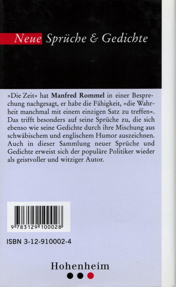 Neue Sprüche & Gedichte  / Manfred Rommel