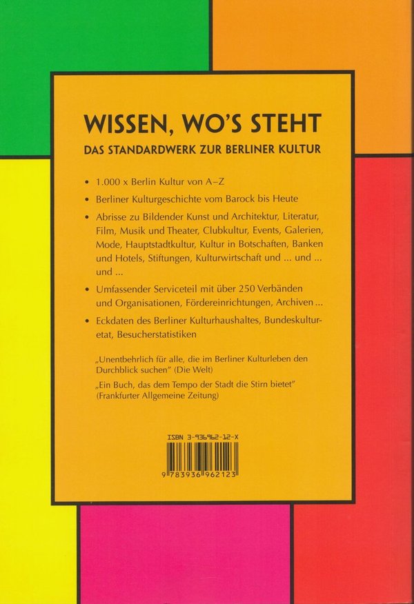 Das Kulturhandbuch Berlin: Geschichte & Gegenwart von A-Z / Klaus Siebenhaar