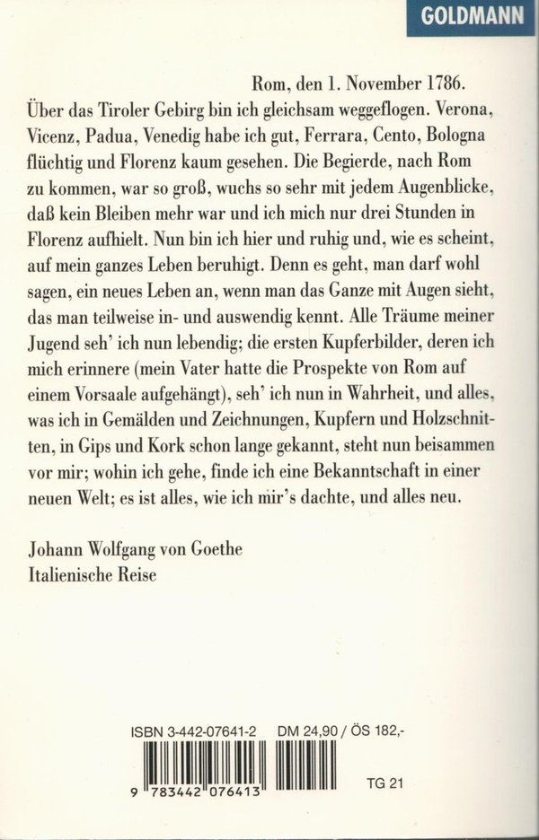 Italienische Reise / Johann Wolfgang von Goethe