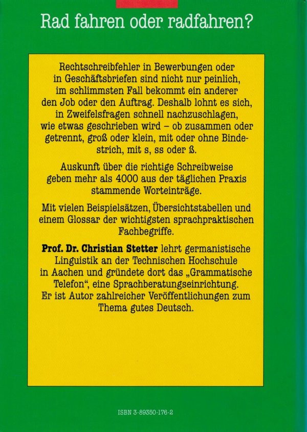 Gutes Deutsch - Band II / Prof. Dr. Christian Stetter