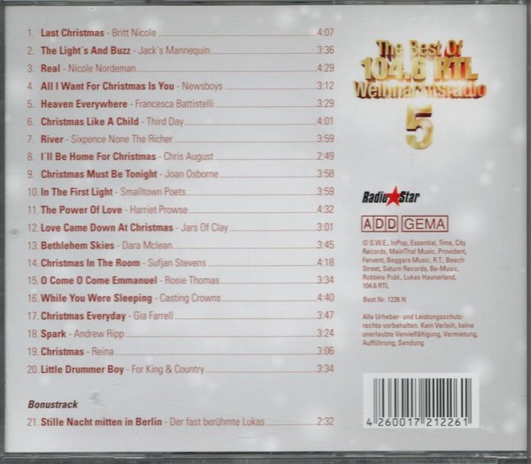 Best of 104.6 Rtl Weihnachtsradio Vol.5 / Various