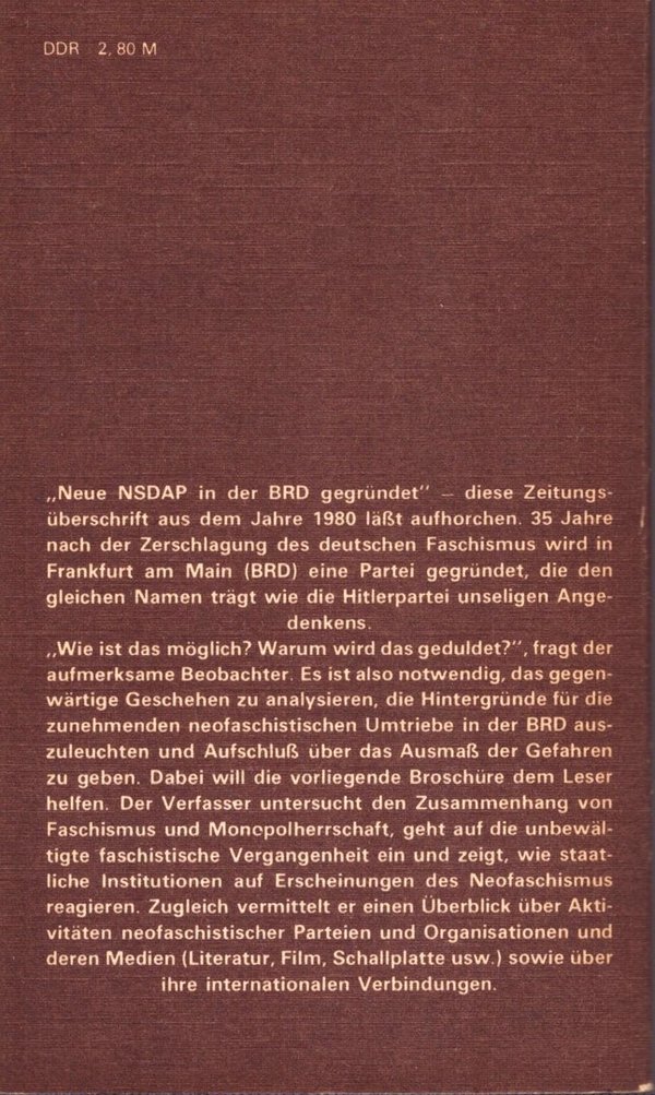 Neofaschismus in der BRD / Arno Winkler