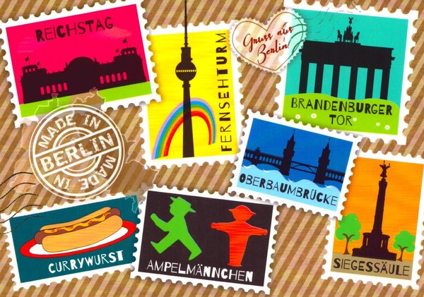 Postkarte „Berlin-Marken"