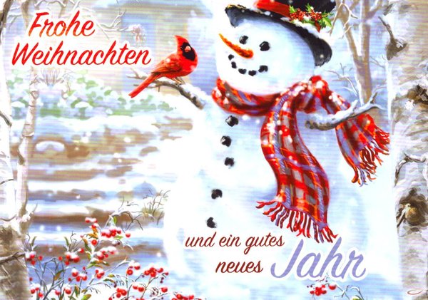 Postkarte " Frohe Weihnachten und ein gutes neues Jahr"